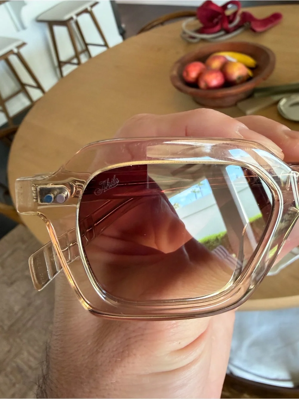AKILA Transparent yellowish Frame Sunglasses with Brown Gradient Lenses